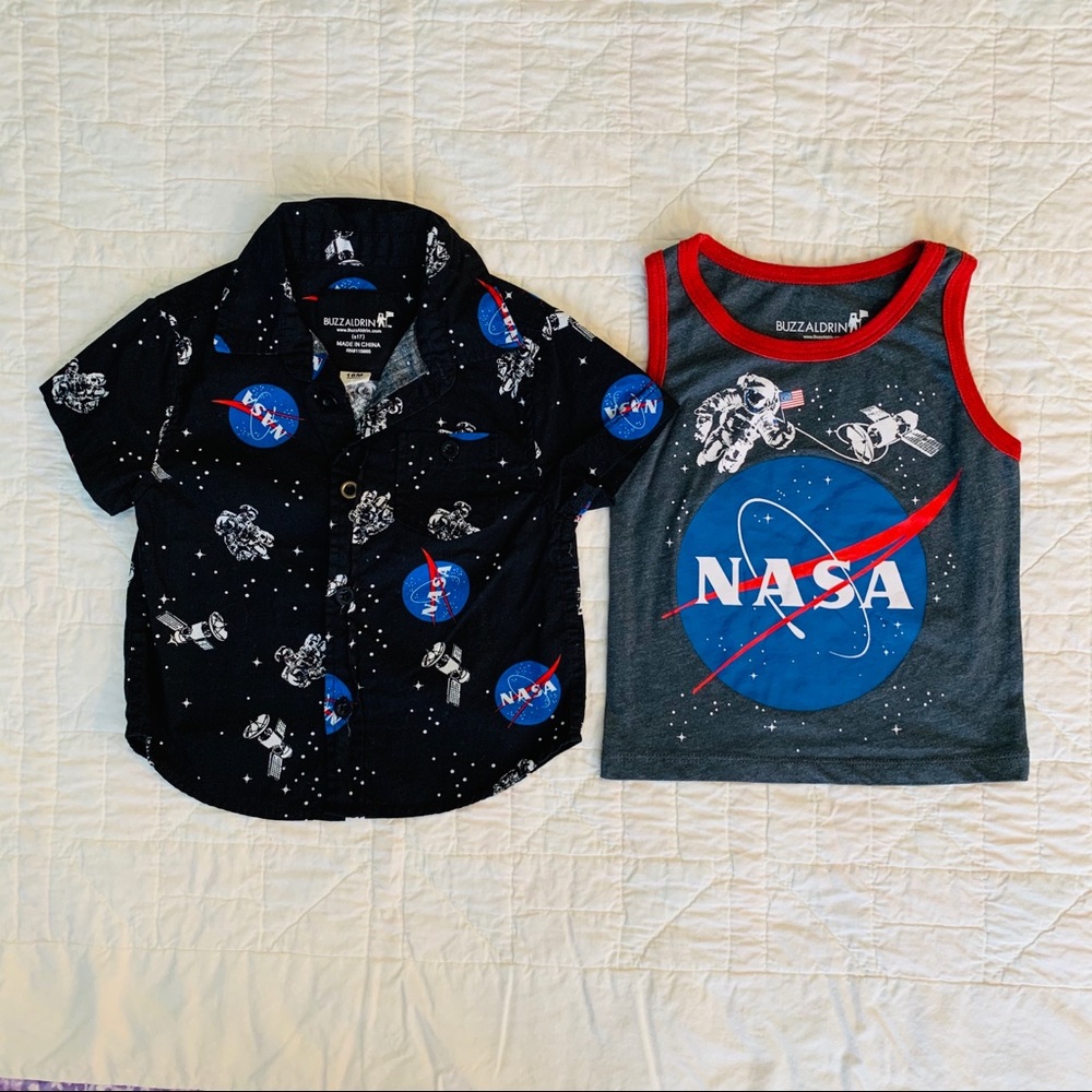NASA Space 18M Button Down Shirt & Tank Top